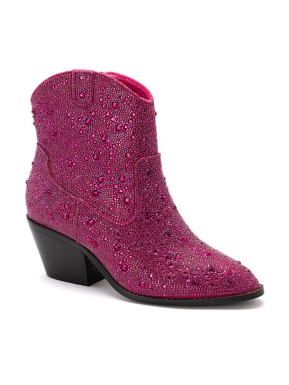 Corkys Fuchsia Rhinestone Boots Booties - Shine Bright Size 7